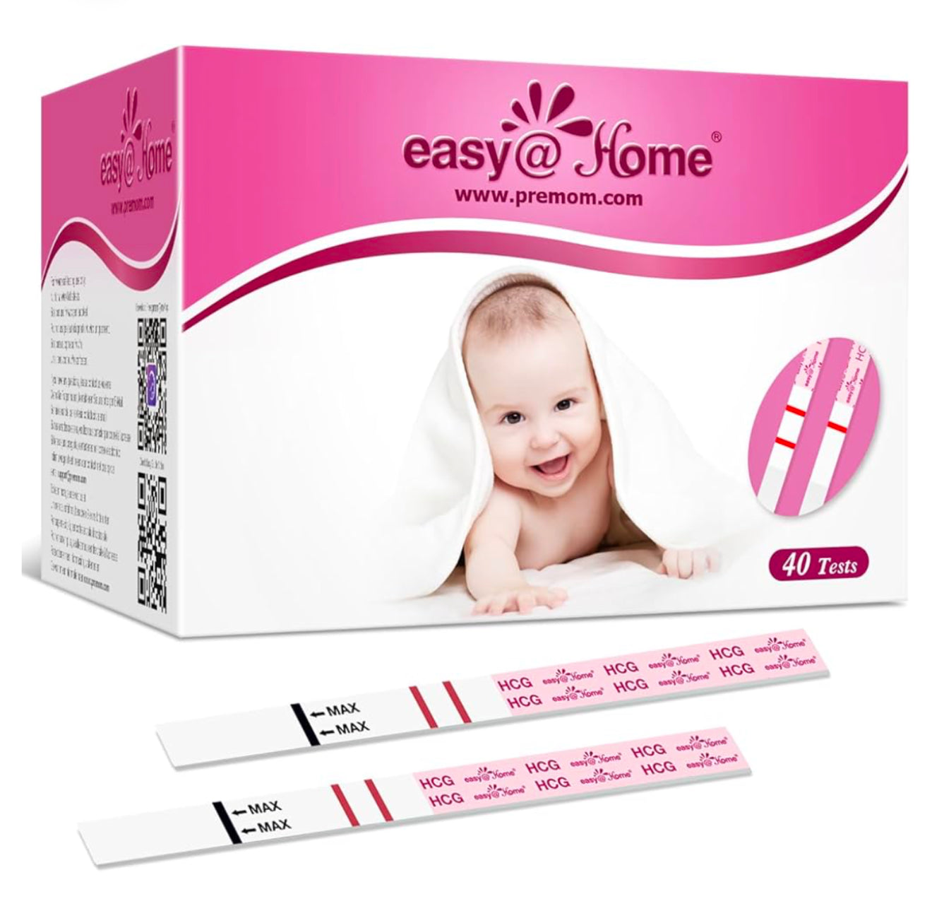 40 Pregnancy Test Strips Early Detection: Easy@Home