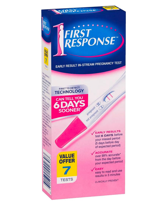 First Response Instream Pregnancy 6+1 Test - Over 99% Accurate - Easy To Use - Test Any Time of the Day - Fast Results